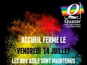 Fermeture 14 juillet et 15 août