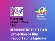 Rencontre bi et pan avec Bi’Cause – 24 avril 24