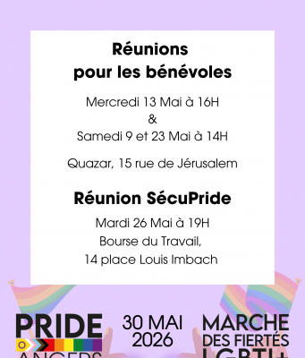 Pride 2026 : réunions bénévoles